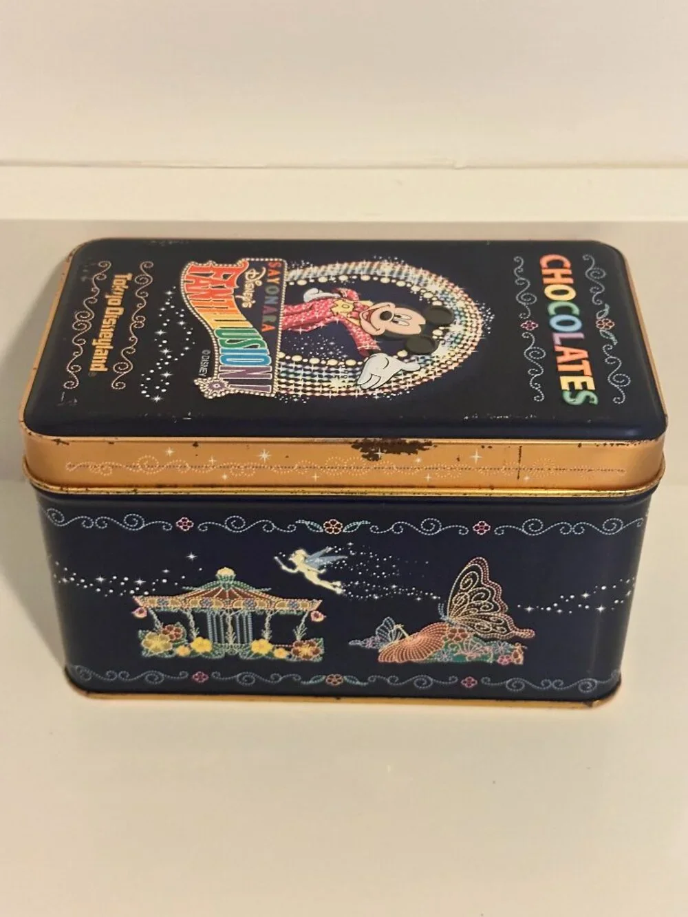 Vintage Tokyo Disneyland Fantillusion Tin Box 2001 Rare Disney Collectible